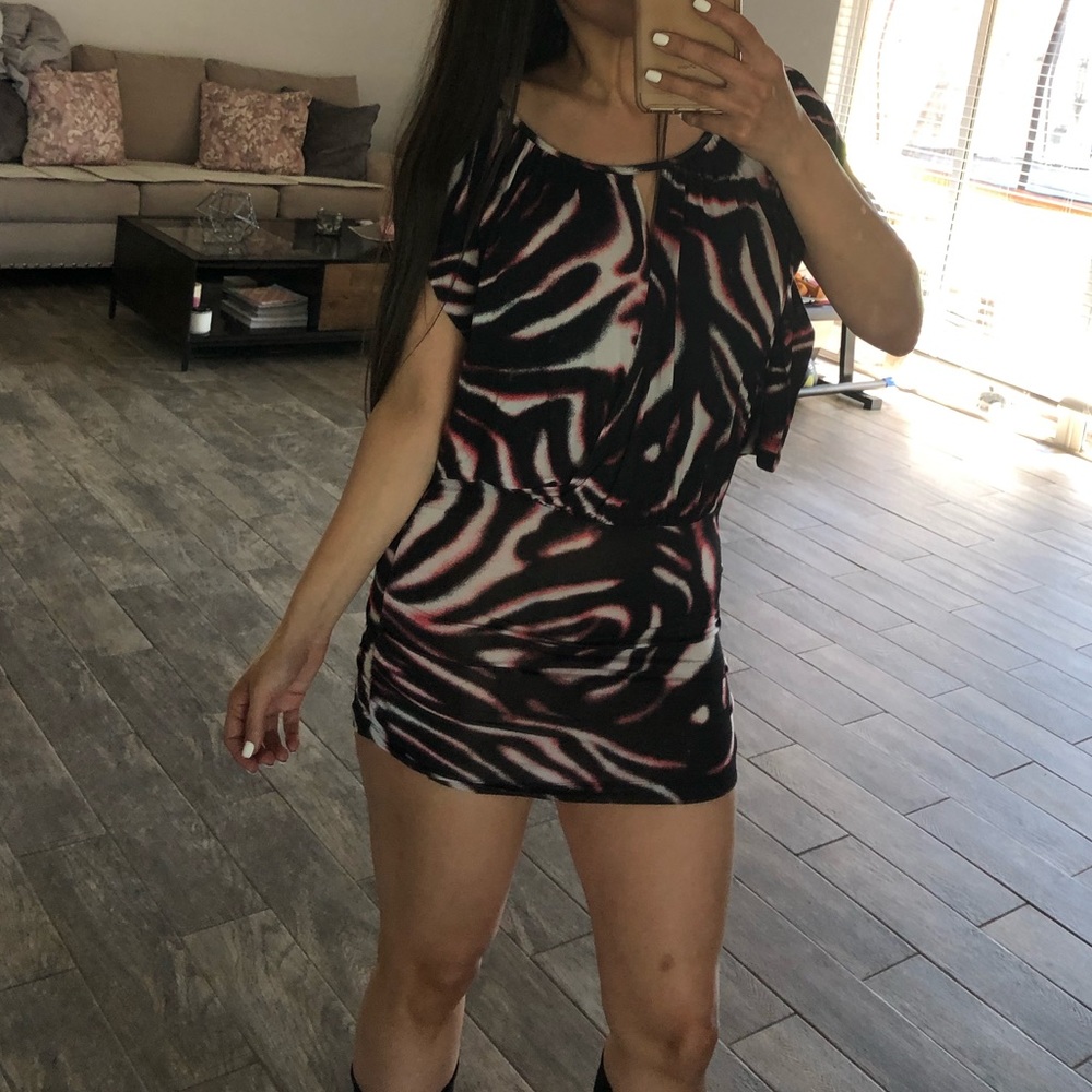 Zebra Print Blouse/ Mini Dress